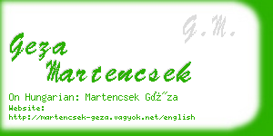 geza martencsek business card